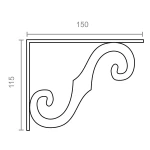Escuadra de ángulo Micel plm05 Negro 15,5 x 11 cm