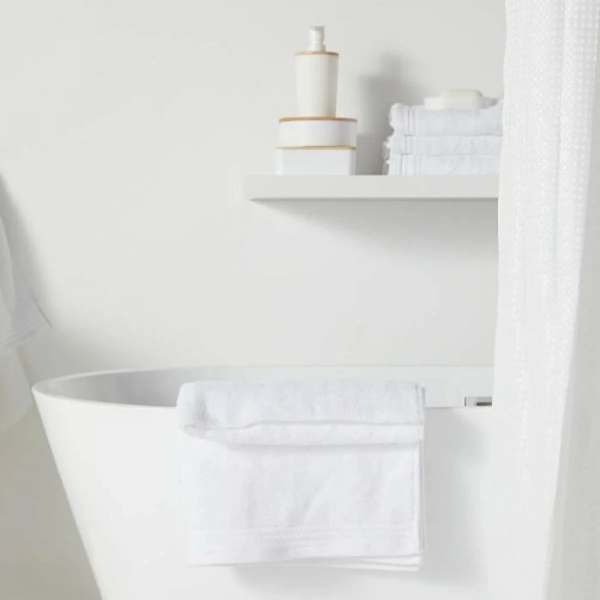 Cortina de Ducha TODAY Blanco Poliéster 180 x 200 cm (12 Unidades)