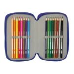 Plumier Triple Atlético Madrid Azul Blanco Rojo 12,5 x 19,5 x 5,5 cm 37 Piezas