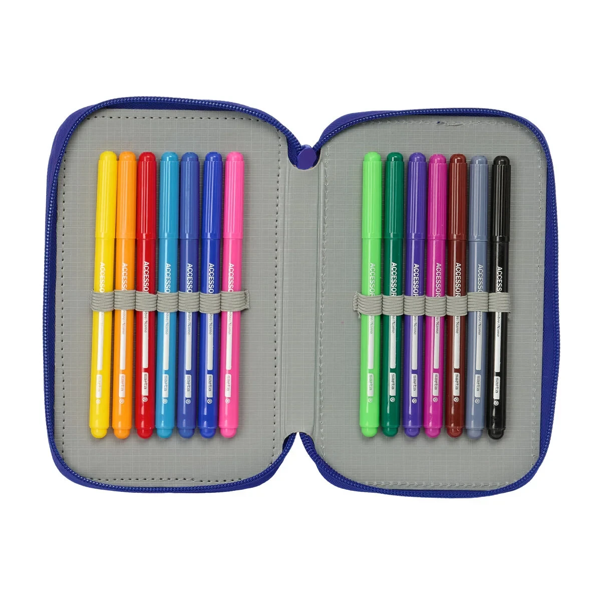 Plumier Triple Atlético Madrid Azul Blanco Rojo 12,5 x 19,5 x 5,5 cm 37 Piezas