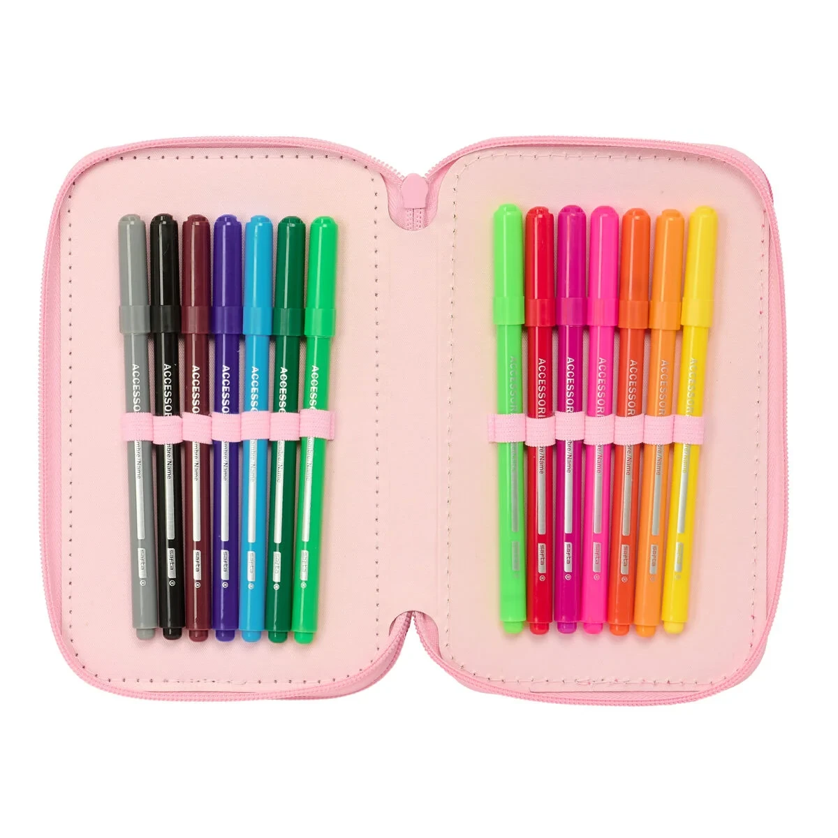 Plumier Triple Lilo & Stitch Ice cream Rosa 12,5 x 19,5 x 5,5 cm 37 Piezas