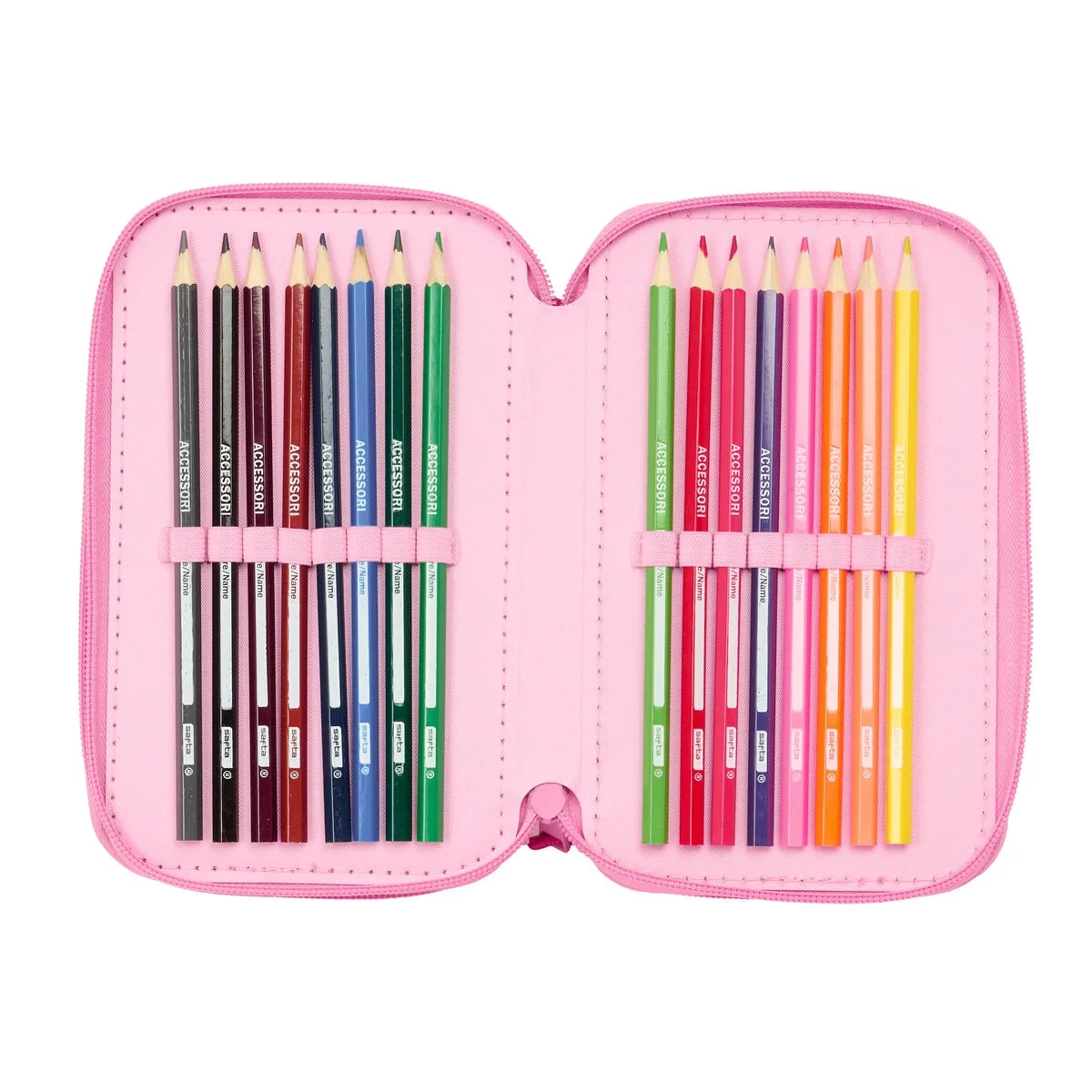 Plumier Triple Lilo & Stitch Chill Rosa Menta 12,5 x 19,5 x 5,5 cm 37 Piezas