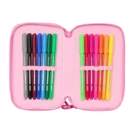 Plumier Triple Lilo & Stitch Chill Rosa Menta 12,5 x 19,5 x 5,5 cm 37 Piezas