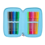 Plumier Triple Lilo & Stitch Happy Azul cielo 12,5 x 19,5 x 5,5 cm 37 Piezas