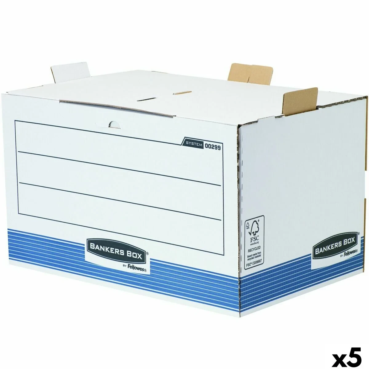 Caja de Archivo Fellowes    Azul Blanco 5 Unidades (33,5 x 55,7 x 38,9 cm)