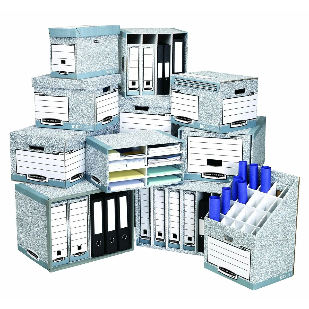 Caja de Archivo Fellowes    Azul Blanco 5 Unidades (33,5 x 55,7 x 38,9 cm)