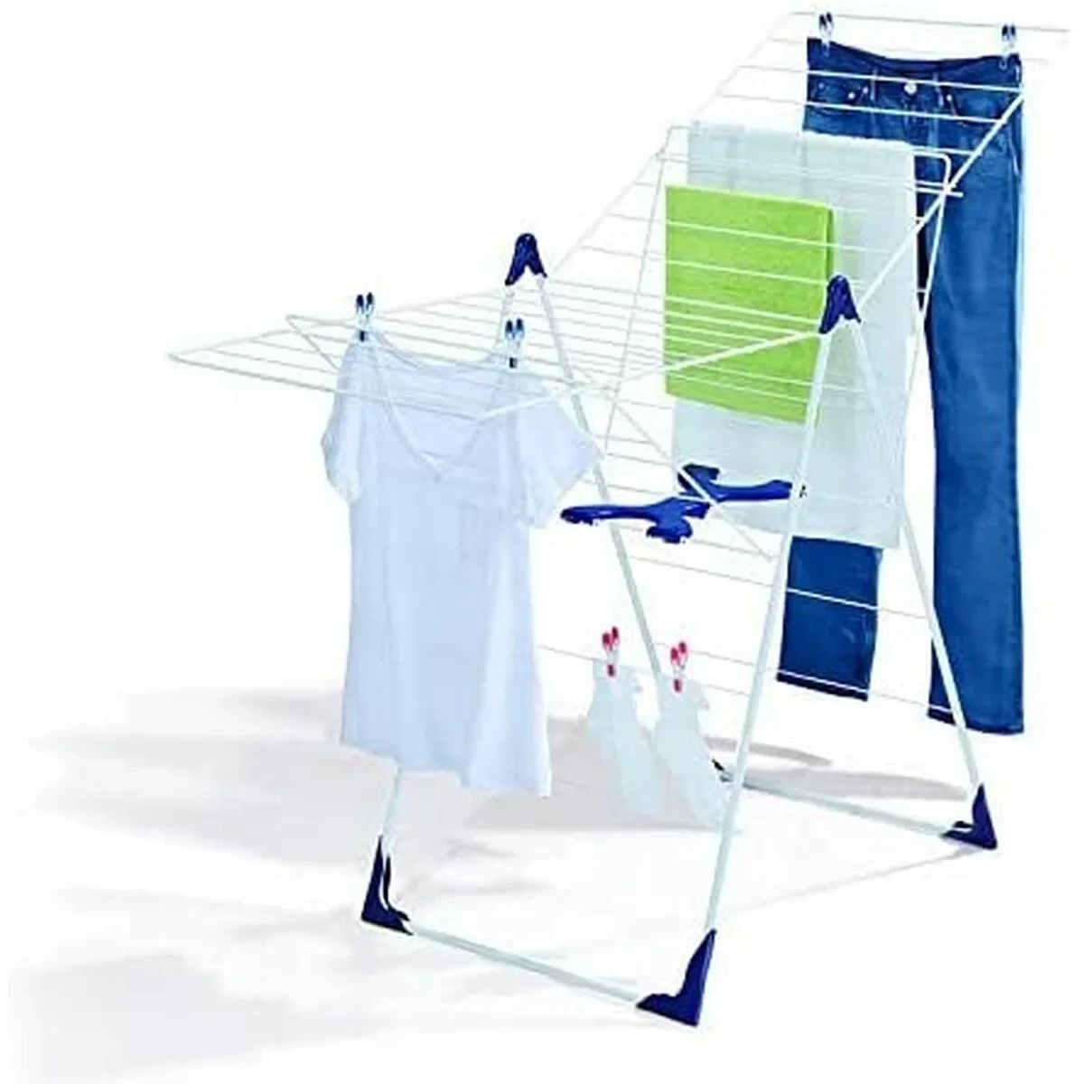 Tendedero Leifheit 81408 CLASSIC 200 Flex Acero Polipropileno Plástico Azul Blanco 20 m