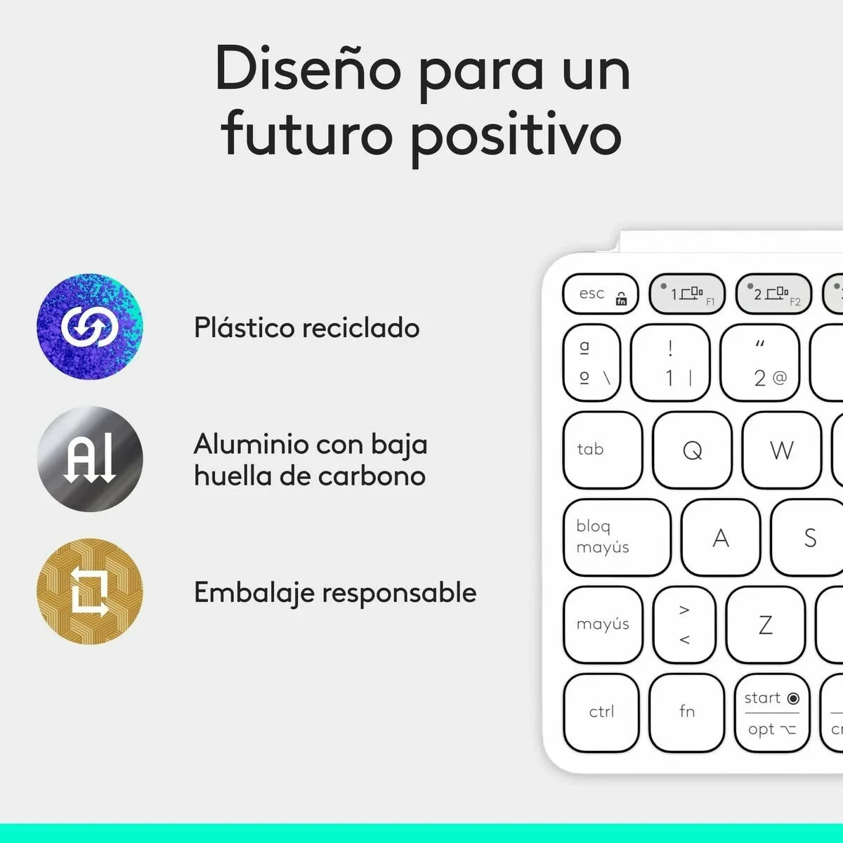 Teclado Logitech 920-012974 Blanco Gris QWERTY