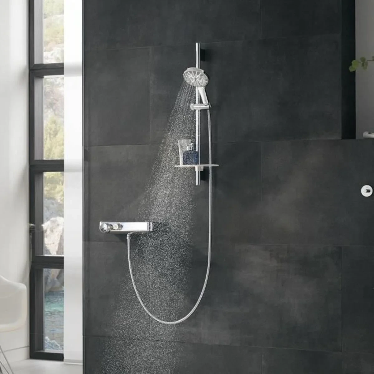 Alcachofa de Ducha Grohe Gris Chrome Metal