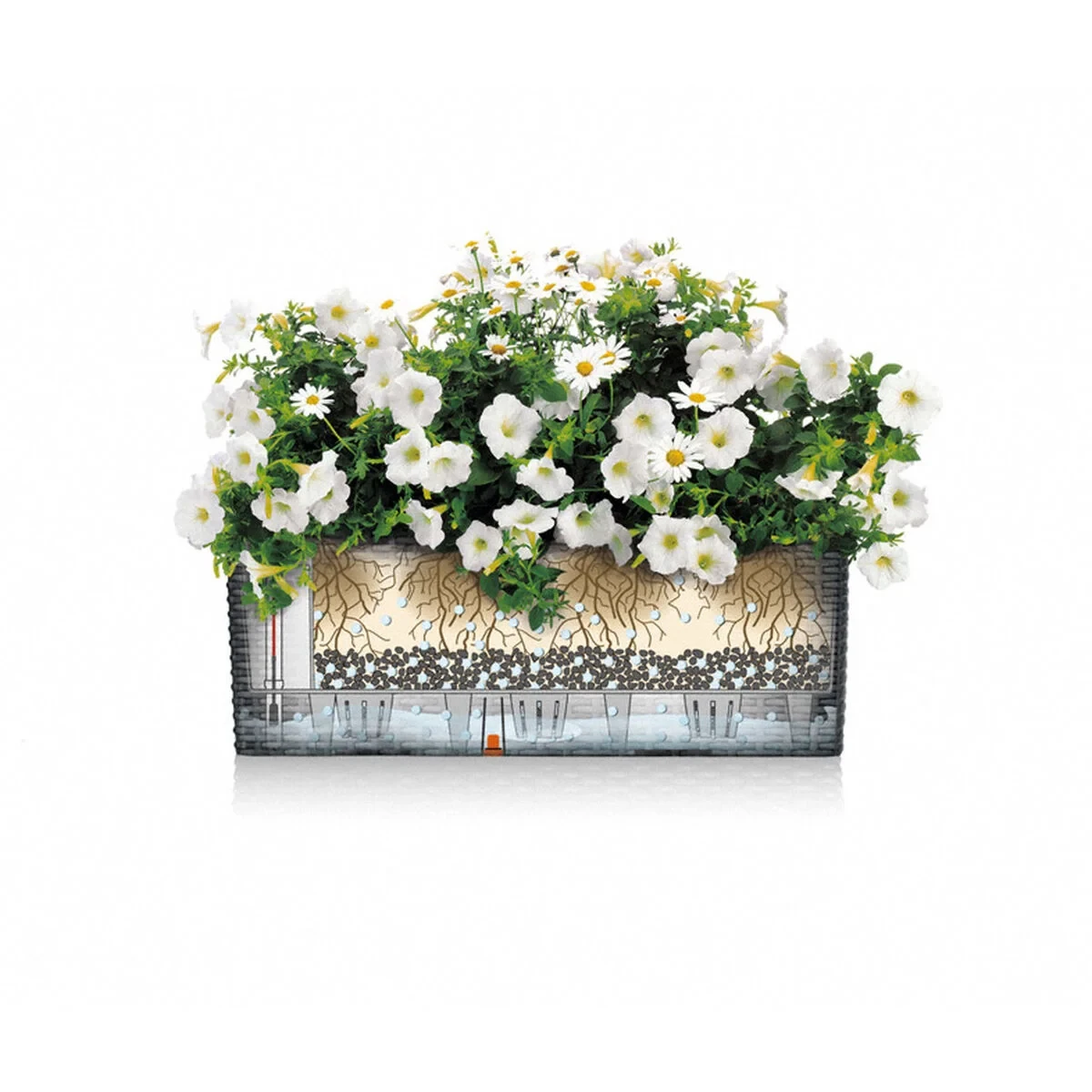 Maceta Lechuza Blanco Negro Polipropileno