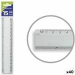 Regla Bismark Plateado Aluminio 15 cm (40 unidades)