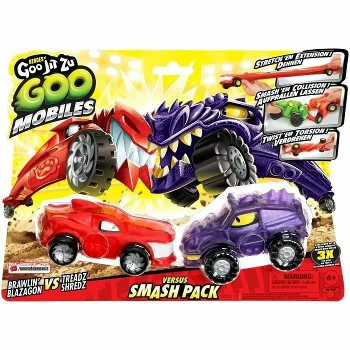 Muñeco de Acción Moose Toys GOO MOBILES - BLAZAGON VS TREADS SHREDZ Rojo