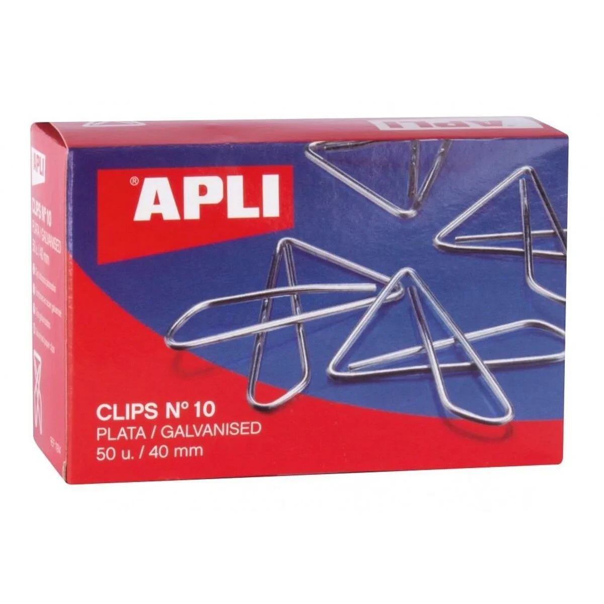 Clips Apli MARIPOSA Nº 10 Plateado Plata 40 mm (10 Unidades)