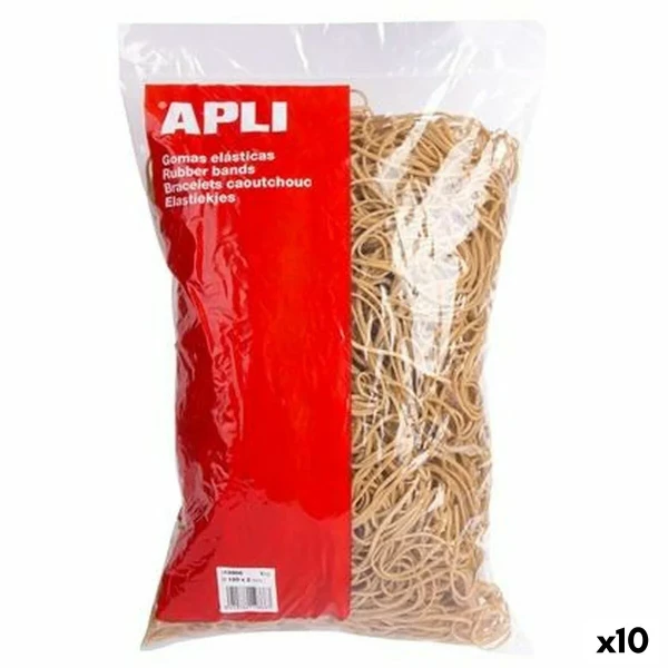 Gomas elásticas Apli Marrón 120 x 2 mm (10 Unidades)