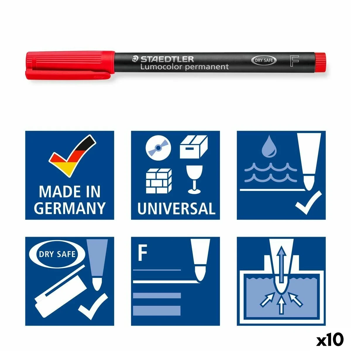 Rotulador permanente Staedtler 318-4 Naranja 0,6 mm 10 Piezas (10 Unidades)