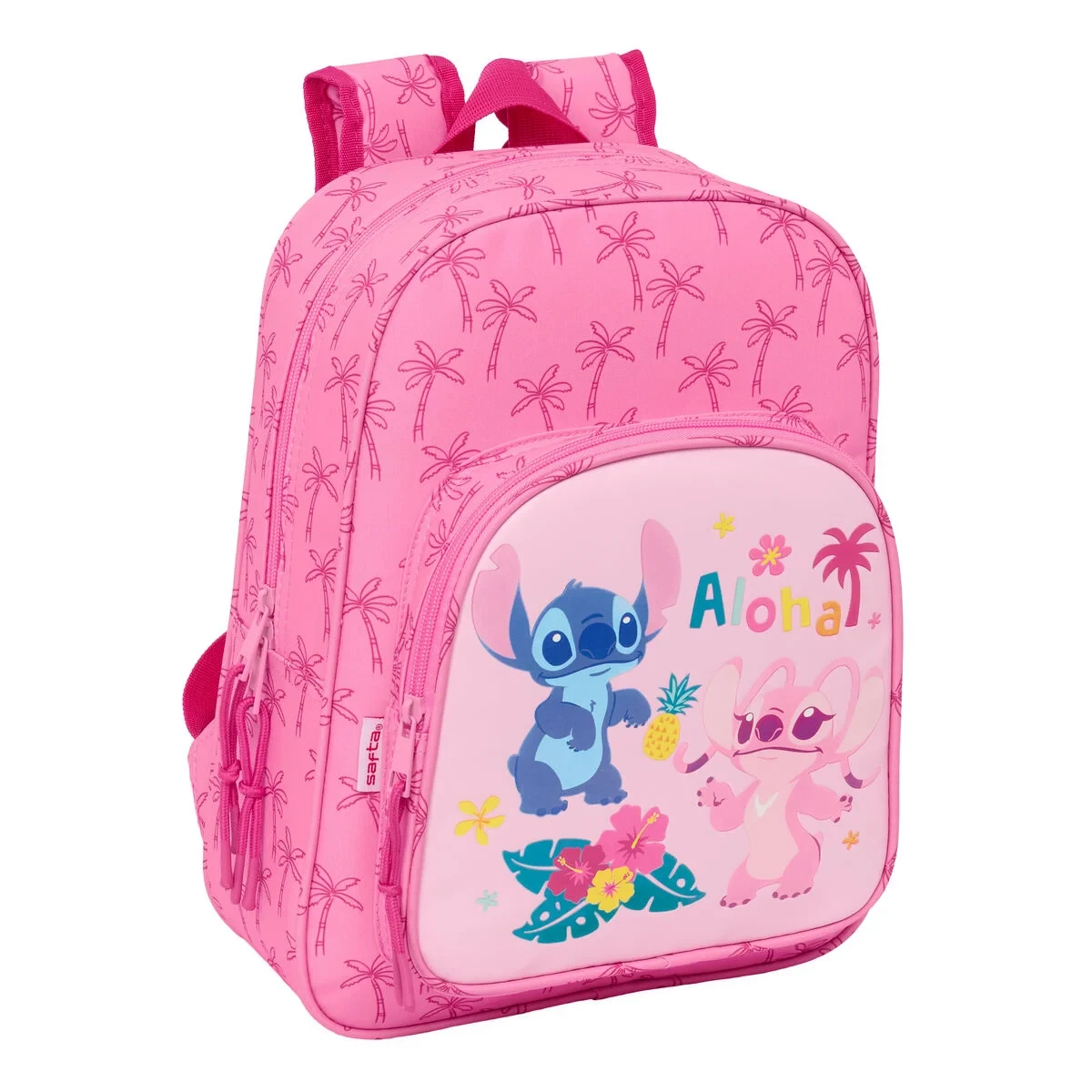 Mochila Escolar Lilo & Stitch Chill Rosa Menta 26 x 34 x 11 cm