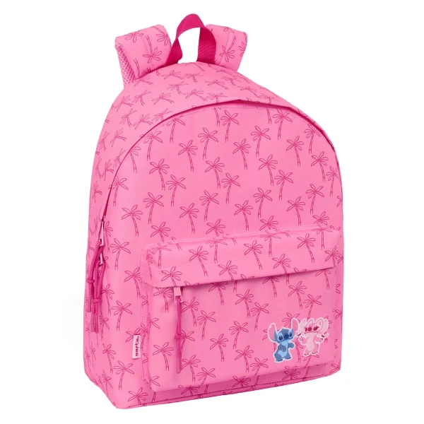Mochila Escolar Lilo & Stitch Chill Rosa Menta 33 x 42 x 15 cm