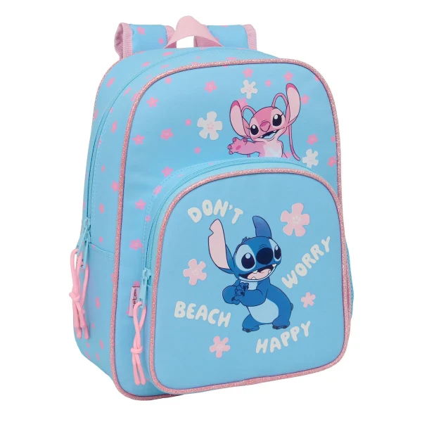 Mochila Escolar Lilo & Stitch Happy Azul cielo 26 x 34 x 11 cm