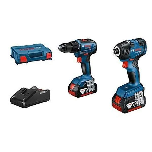 Set de taladro y accesorios BOSCH GDR 18V-200 + GSR 18V-55 + GBA 18V 2x4.0Ah + GAL 18V-40 18 V