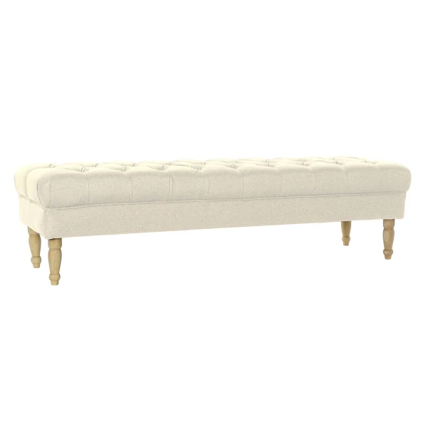 Banqueta Home ESPRIT Crema Poliéster Madera