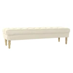Banqueta Home ESPRIT Crema Poliéster Madera