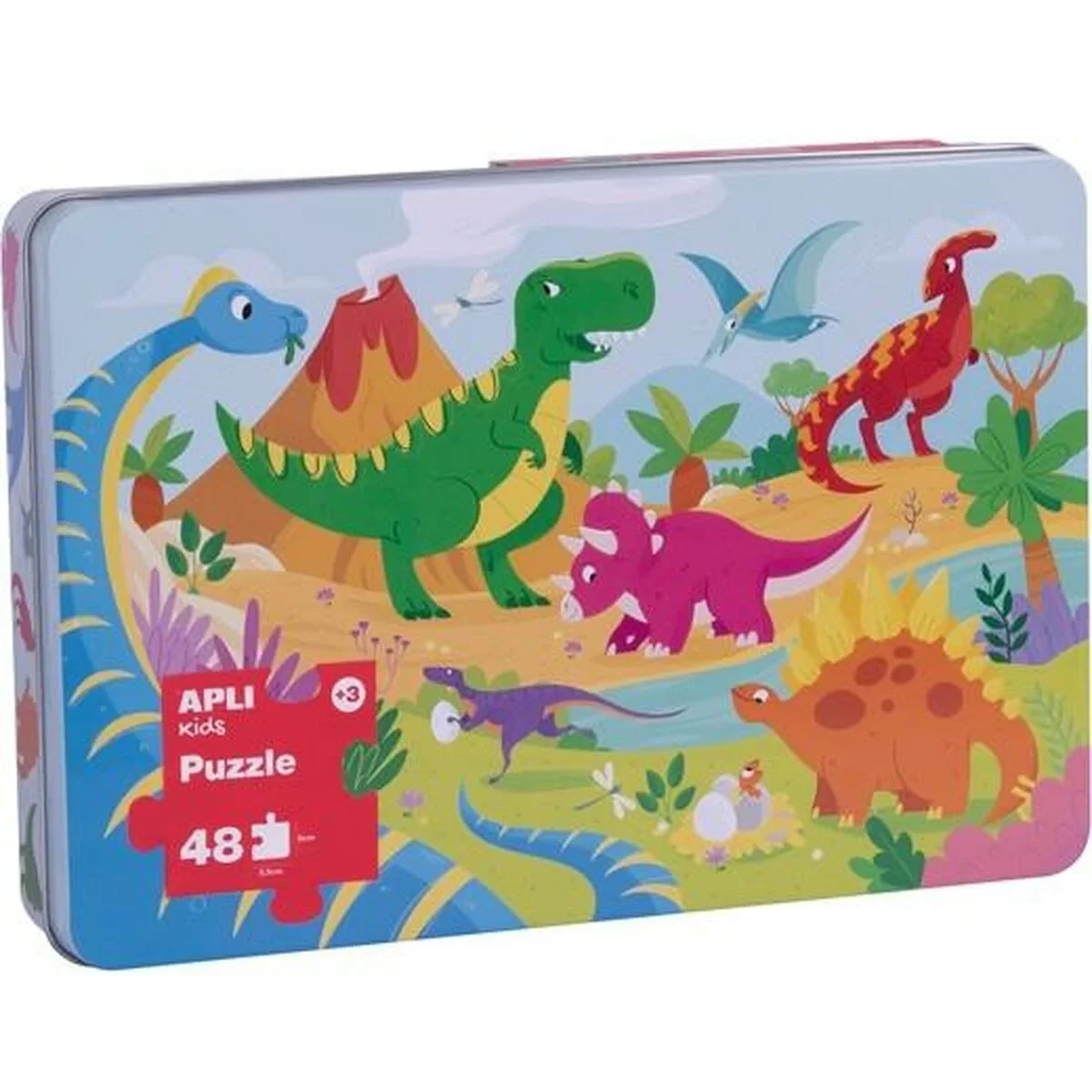 Puzzle Apli 48 x 32 cm Dinosaurios 48 Piezas (8 Unidades)