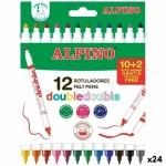 Set de Rotuladores Alpino Double Multicolor 12 Piezas (24 Unidades)