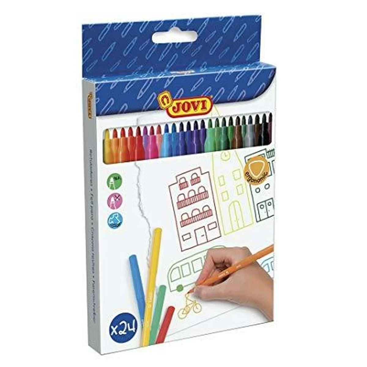 Set de Rotuladores Jovi Multicolor 24 Piezas (12 Unidades)