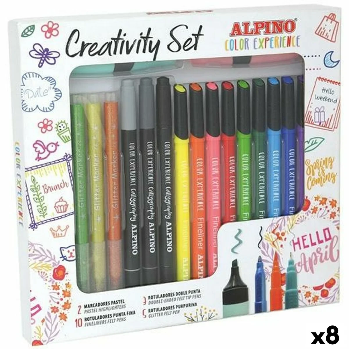 Set de Rotuladores Alpino CREATIVITY COLOR EXPERIENCE Multicolor 20 Piezas (8 Unidades)
