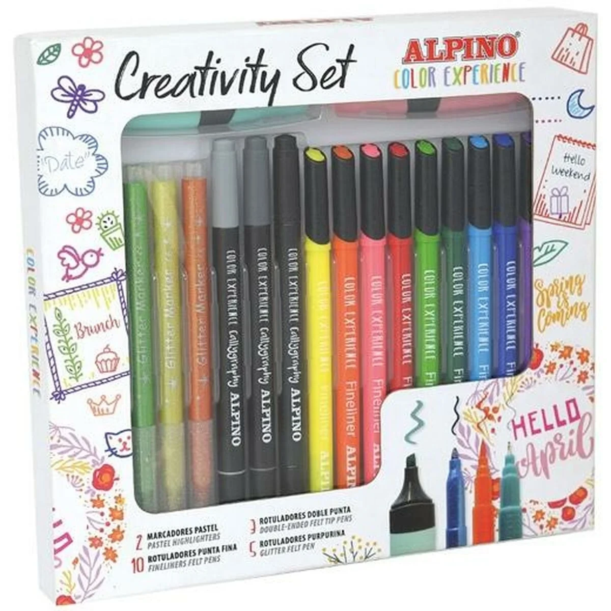 Set de Rotuladores Alpino CREATIVITY COLOR EXPERIENCE Multicolor 20 Piezas (8 Unidades)