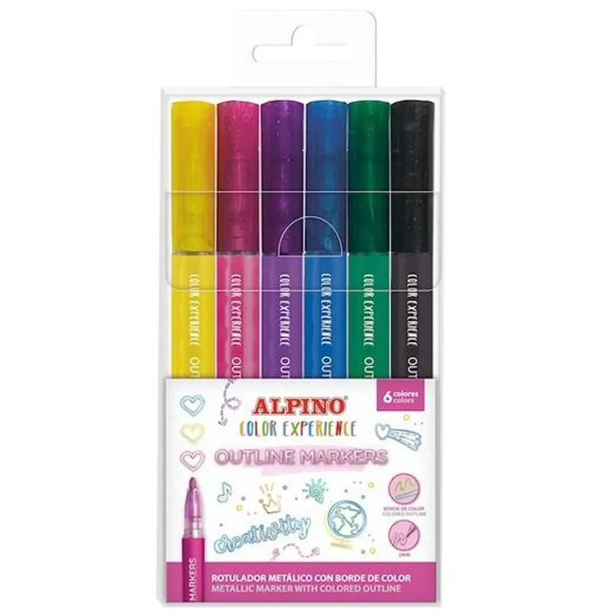 Set de Rotuladores Alpino OUTLINE COLOR EXPERIENCE Multicolor (12 Unidades)
