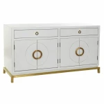 Aparador DKD Home Decor Kamakura Blanco Dorado Metal Álamo 150 x 50 x 80 cm (150 x 50 x 80 cm)
