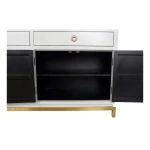 Aparador DKD Home Decor Kamakura Blanco Dorado Metal Álamo 150 x 50 x 80 cm (150 x 50 x 80 cm)