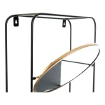 Estantería de Baño DKD Home Decor Cristal Negro Metal (32 x 12 x 65 cm)