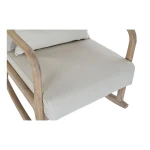 Mecedora DKD Home Decor Beige Natural Lino Madera de caucho 66 x 85 x 81 cm