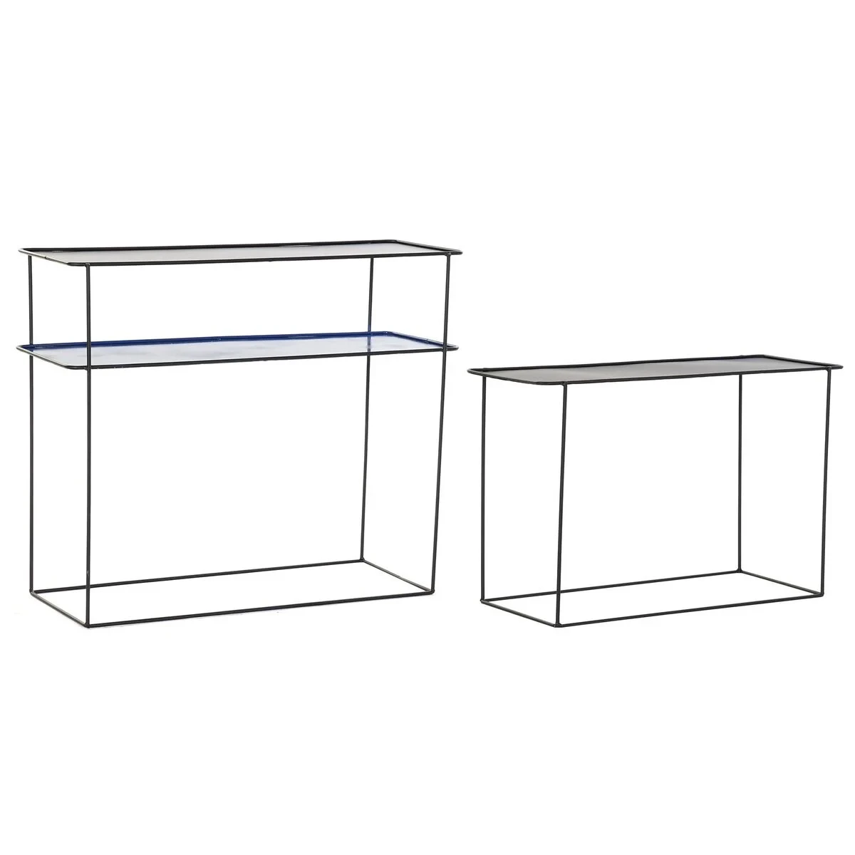 Juego de muebles DKD Home Decor Azul Negro 70 x 27 x 45 cm 40 x 27 x 45 cm 80 x 27 x 65 cm 80 x 27,5 x 65 cm