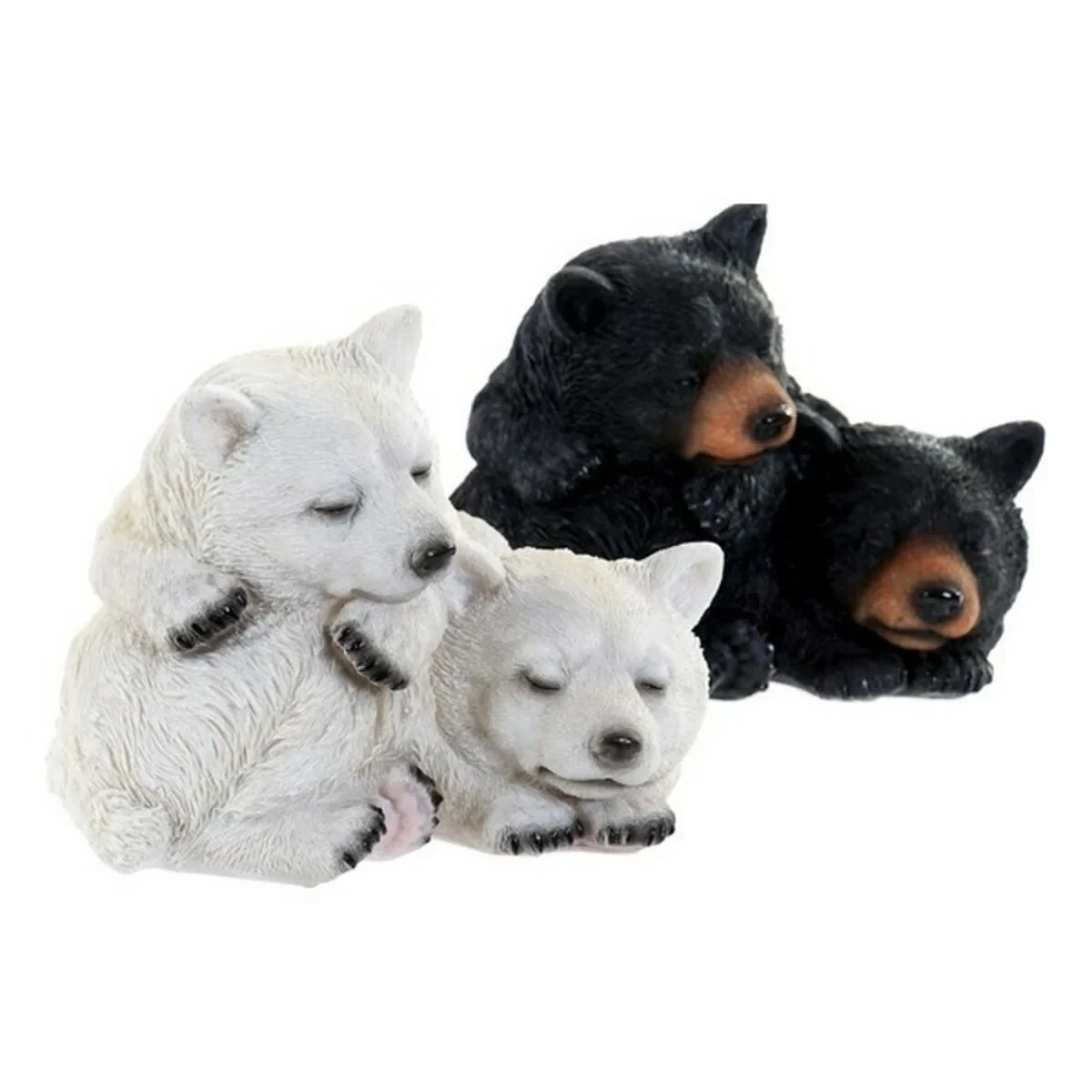 Figura Decorativa DKD Home Decor Blanco Negro 14,5 x 14,5 x 11 cm Resina (2 Unidades)