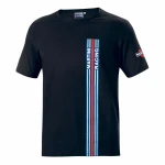 Camiseta de Manga Corta Hombre Sparco Martini Racing Negro (Talla S)