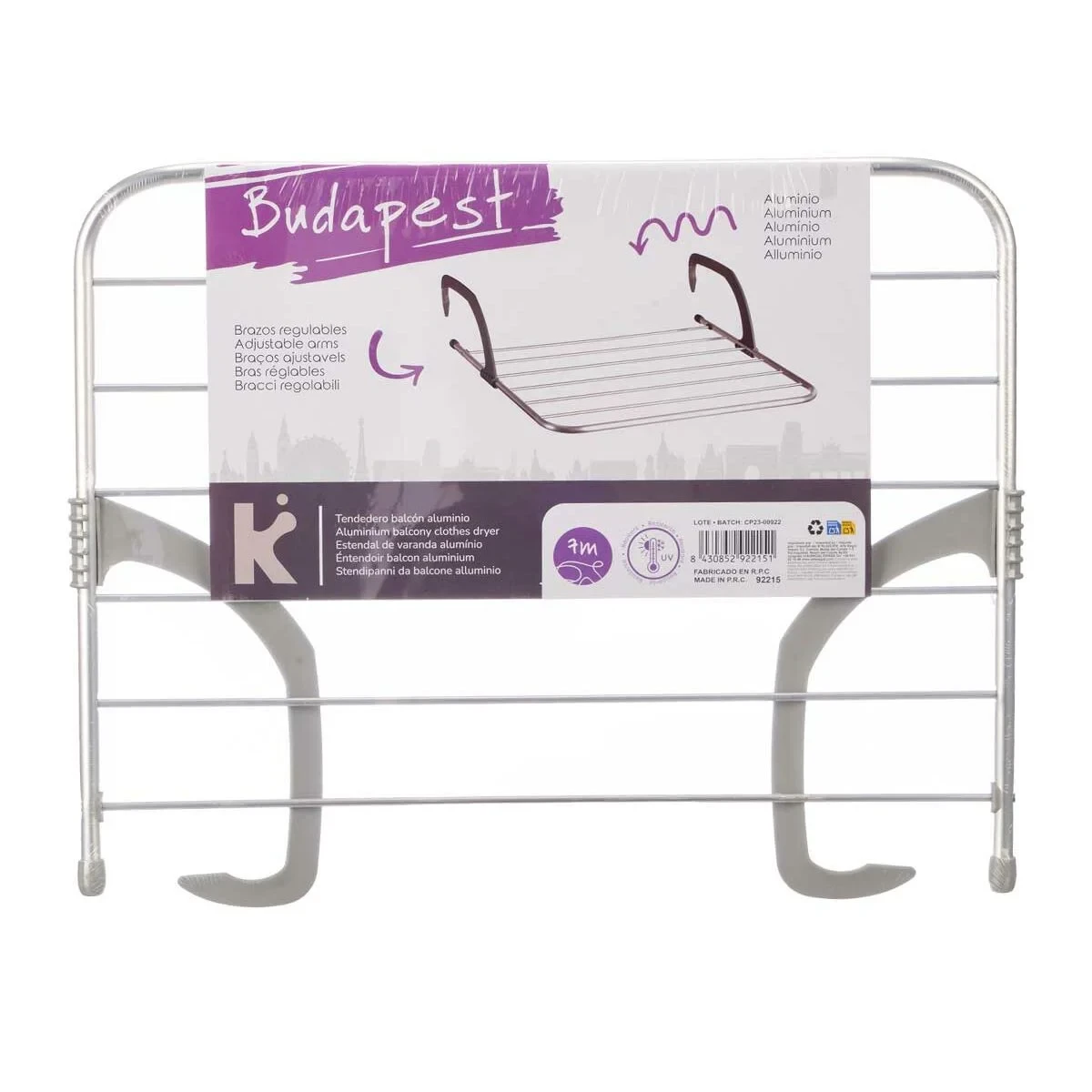 Tendedero Kipit Blanco Plateado Gris claro Gris oscuro Aluminio Plástico 63 x 3 x 50 cm 62,5 x 50 x 16,5 cm 62,5 x 3 x 50 cm 63 