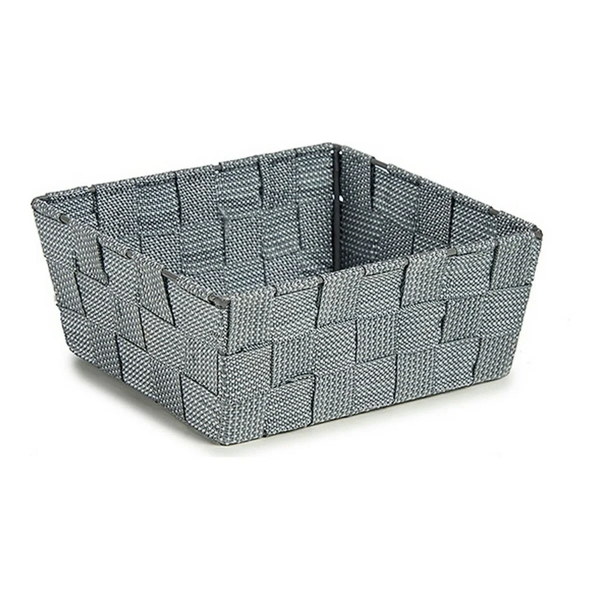 Cesta Kipit Gris Poliéster Tela Trenzada 18 x 8 x 21 cm 21 x 8 x 18 cm