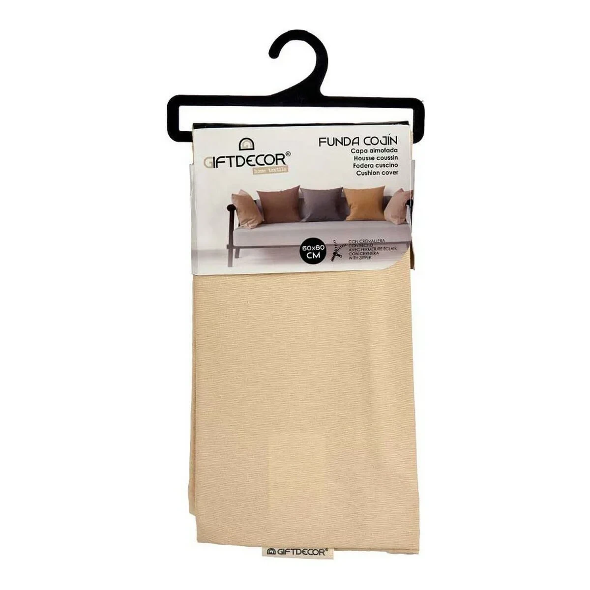 Funda de cojín Gift Decor Beige Crema 45 x 0,5 x 45 cm 60 x 0,5 x 60 cm