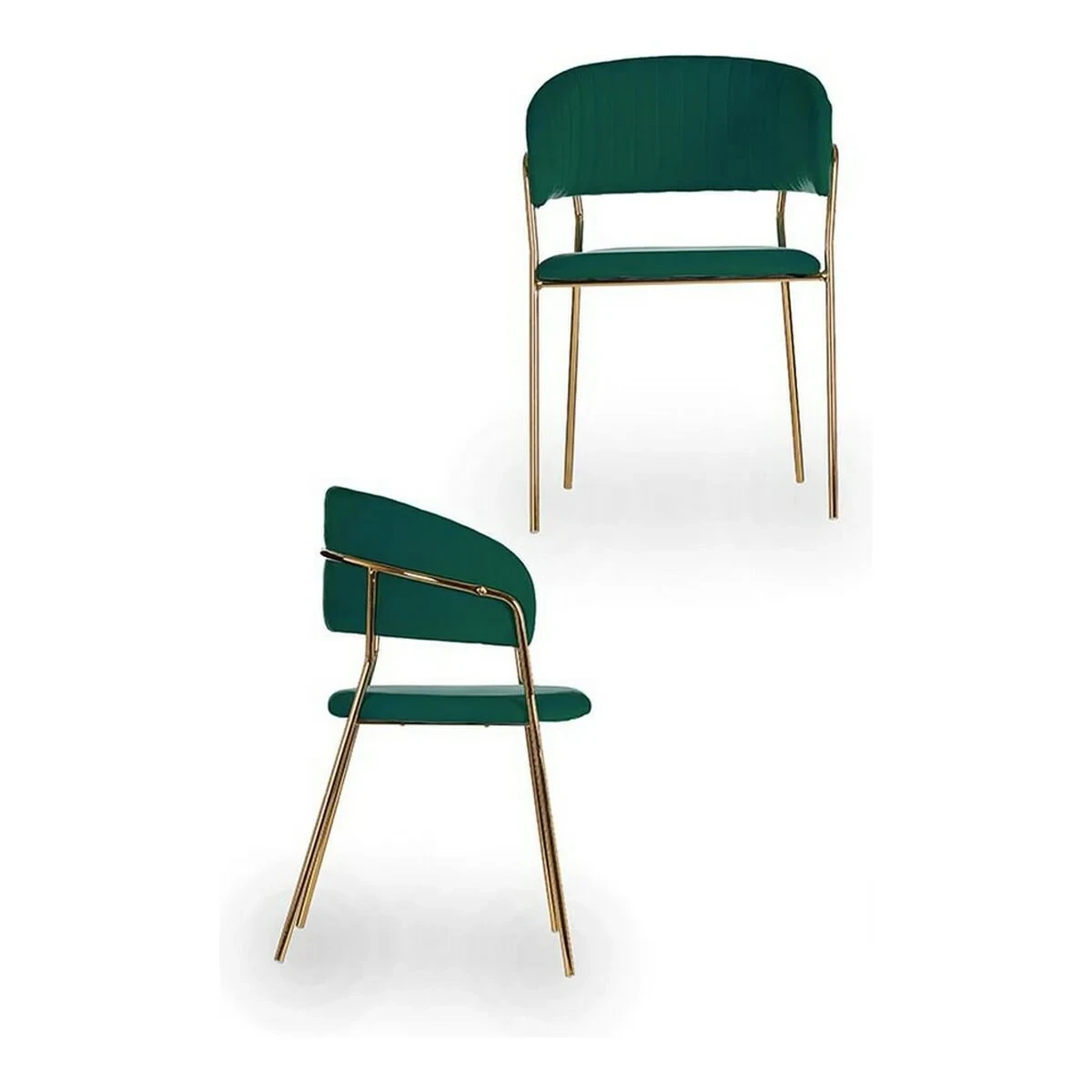 Silla Gift Decor Verde Dorado Poliéster Hierro 49 x 80,5 x 53 cm