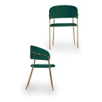 Silla Gift Decor Verde Dorado Poliéster Hierro 49 x 80,5 x 53 cm