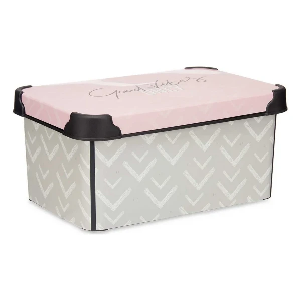 Caja de Almacenaje Kipit Vibes Rosa Plástico Estampado 5 L