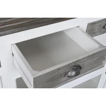 Aparador DKD Home Decor Blanco Gris Marrón oscuro Cristal Madera de mango 165 x 45,7 x 105,4 cm