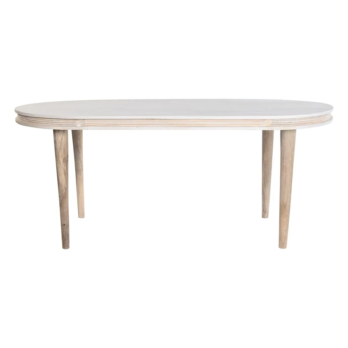 Mesa de Comedor DKD Home Decor Blanco Dorado Latón Madera de mango 180 x 90 x 76 cm