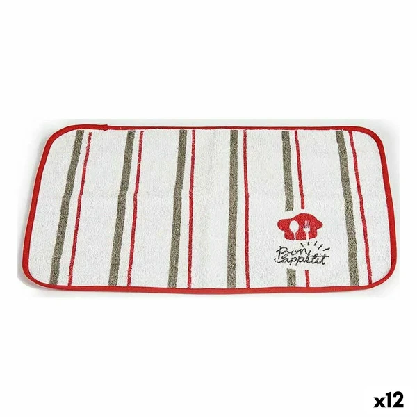 Salvamantel Kinvara Bon Appetit Blanco Rojo 33 x 0,3 x 48 cm (12 Unidades)