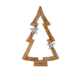 Árbol de Navidad Krist+ Marrón Plateado Plata Madera Silueta 7,5 x 58,5 x 37 cm