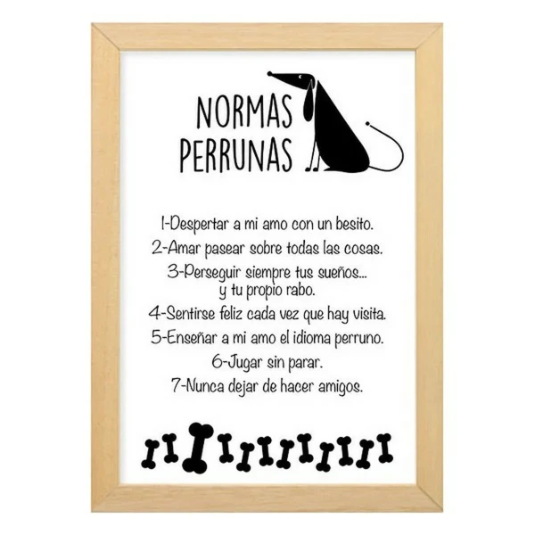 Cuadro Blanco Perro 35 x 25 cm 32 x 25 cm