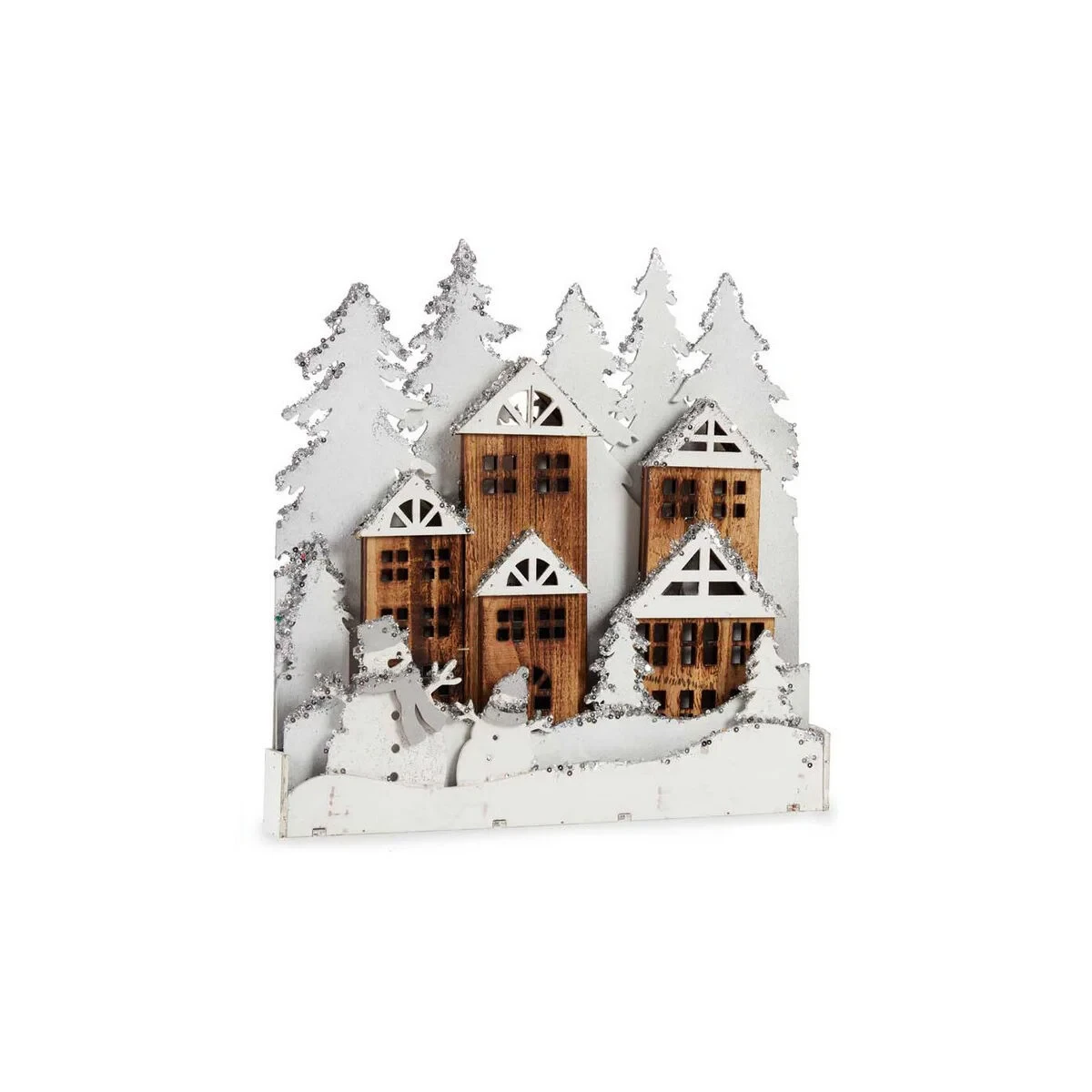 Figura Decorativa Krist+ Blanco Marrón Pueblo 44 x 44,7 x 6 cm Navidad